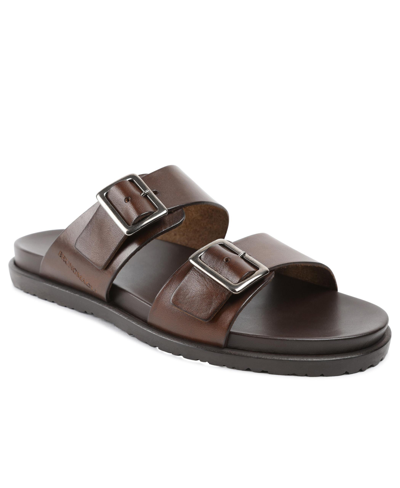 Shop Bruno Magli Men's Erasmo Sandals In Dark Brown Leather