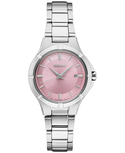 Shop Seiko Women's Essential Stainless Steel Bracelet Watch 27mm In Pink