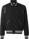 Saint Laurent Gabardine And Leather Teddy Jacket