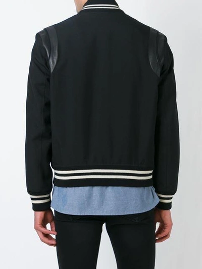 Saint Laurent Gabardine And Leather Teddy Jacket