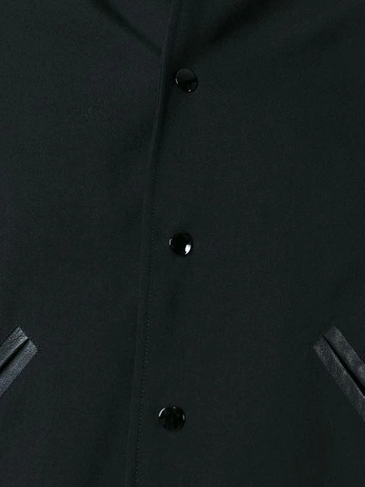 Saint Laurent Gabardine And Leather Teddy Jacket