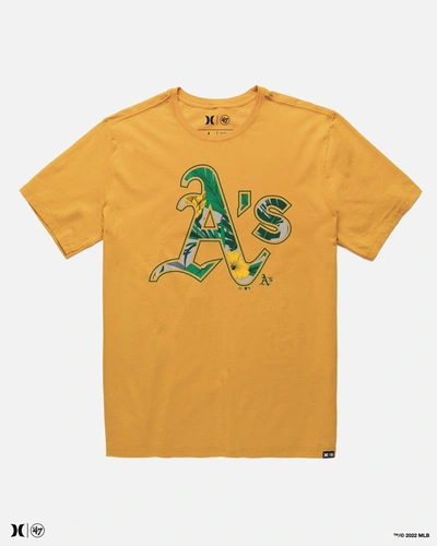 Shop United Legwear Men's Hurley X 47 Oakland Athletics Short Sleeve T-shirt In Pollen