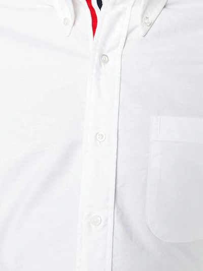 Shop Thom Browne Long Sleeve Shirt With Grosgrain Placket In White Oxford