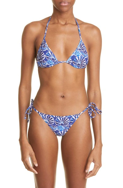 La Doublej Shell Print Reversible Bikini Bottom In Conchiglie