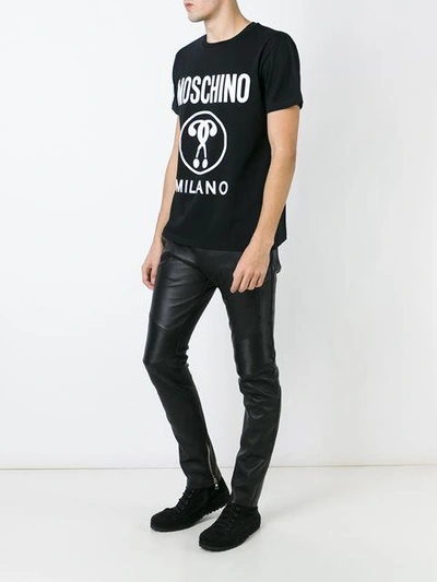 Shop Moschino Double Question Mark Print T-shirt - Black