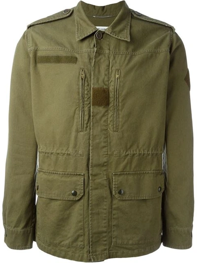 Saint Laurent Collared Military Jacket In Green