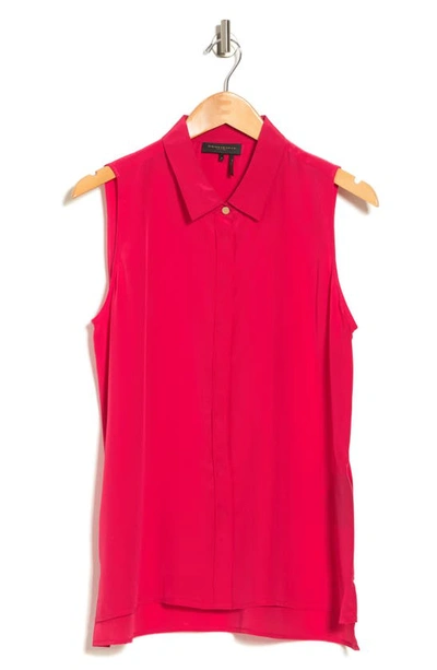 Shop Donna Karan Woman Sleeveless Button-front Top In Pink