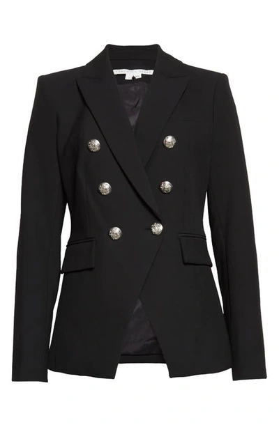 Veronica Beard Miller Dickey Double-breasted Grain De Poudre Blazer In Black