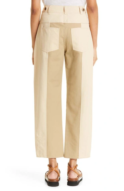 Ulla Johnson August Color-block Twill Straight-leg Pants In Desert Night