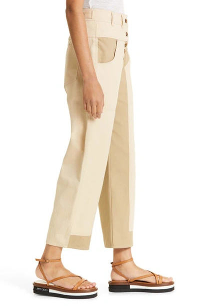 Ulla Johnson August Color-block Twill Straight-leg Pants In Desert Night