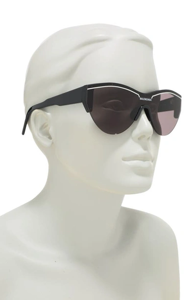Shop Balenciaga 99mm Shield Sunglasses In Black Grey