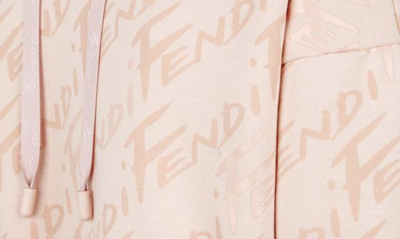 Shop Fendi Brush Crop Cotton Logo Hoodie In Grace