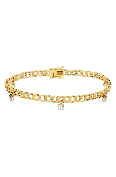 Shop Ef Collection Diamond Curb Chain Bracelet In 14k Yellow Gold