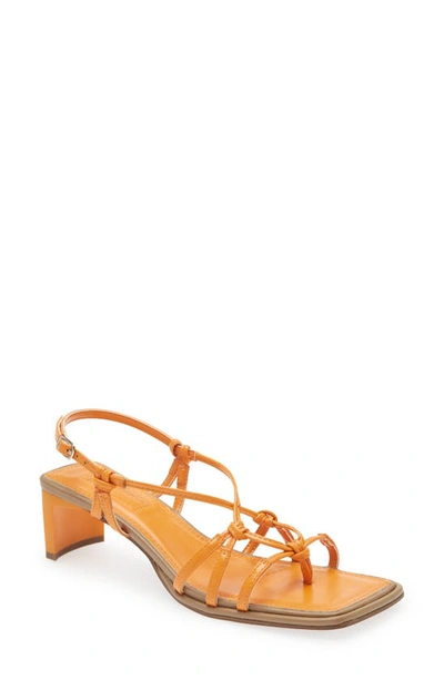 Topshop Nina Strippy Mid Heel Sandal In Orange ModeSens