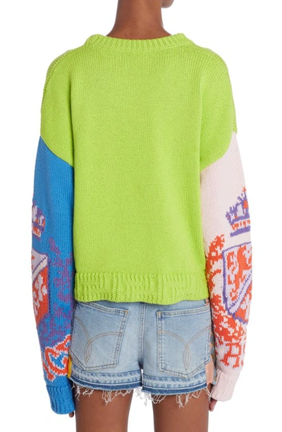Shop Versace Royal Rebellion Intarsia Knit Sweater In Multicolor