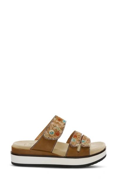 L'artiste Dearest Platform Slide Sandal In Beige Multi