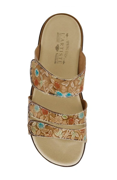 L'artiste Dearest Platform Slide Sandal In Beige Multi