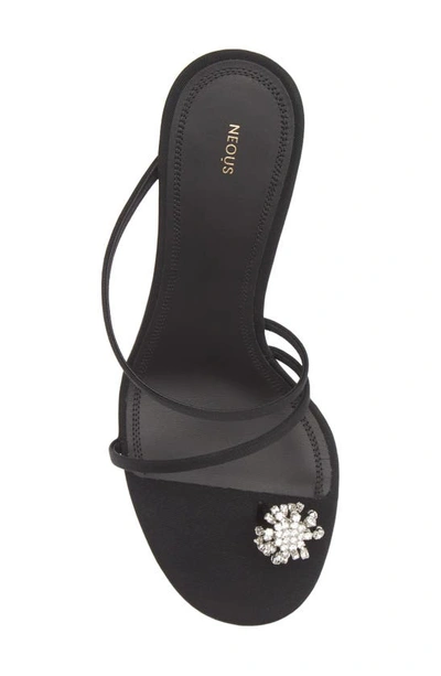 Shop Neous Crystal Embellished Toe Loop Sandal In Black