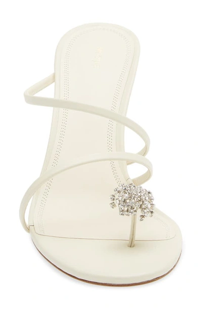 Shop Neous Crystal Embellished Toe Loop Sandal In White