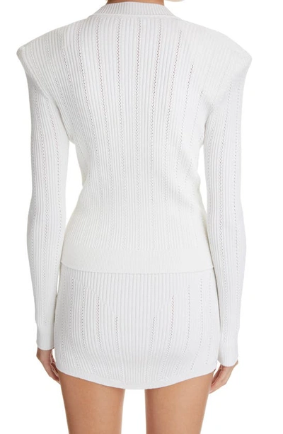 Balmain Short White Fitted Dress With Buttons