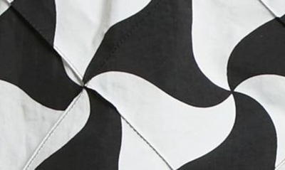 Shop Bottega Veneta Ghost Print Nylon Swim Trunks In Black/ White