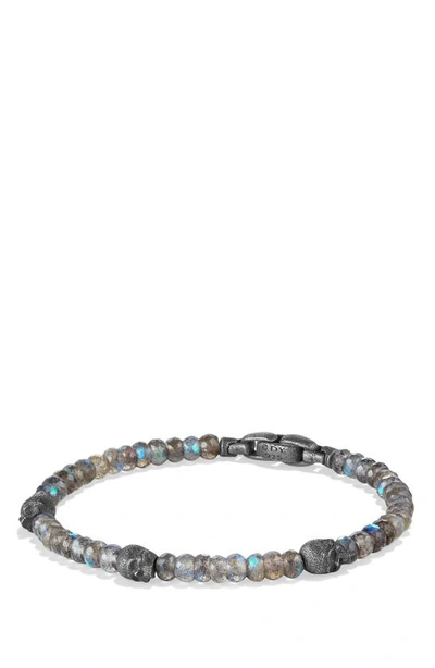 Shop David Yurman 'spiritual Beads' Skull Bracelet In Labradorite