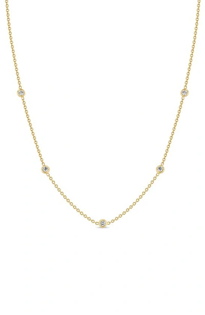 Shop Zoë Chicco Diamond Station Choker Necklace In Yellow Gold