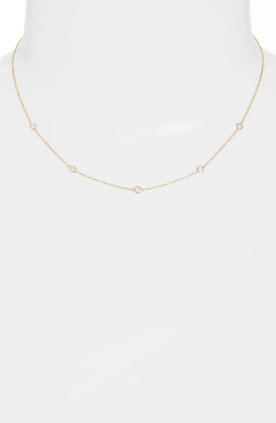 Shop Zoë Chicco Diamond Station Choker Necklace In Yellow Gold