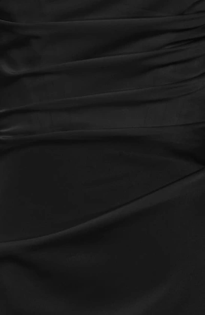 Shop House Of Cb Toira Long Sleeve Satin Corset Minidress In Black