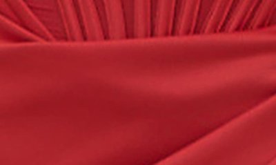 House Of Cb Lulu Corset One-shoulder Satin Midi Dress In Red