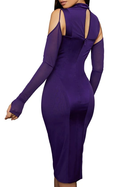 House Of Cb Talika Body-con Midi Dress In Grape