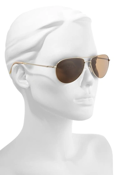 Shop Oliver Peoples Benedict 59mm Polarized Aviator Sunglasses In Soft Gold/ Brown