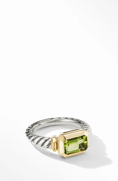 Shop David Yurman Novella Ring With 18k Yellow Gold In Peridot