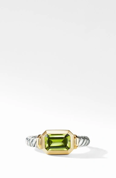 Shop David Yurman Novella Ring With 18k Yellow Gold In Peridot