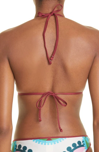 La Doublej Graphic-print Halterneck Bikini Top In Ruote Placee