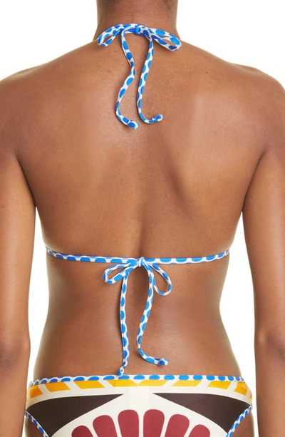 La Doublej Abstract Print Halterneck Bikini Top In Solar Placee