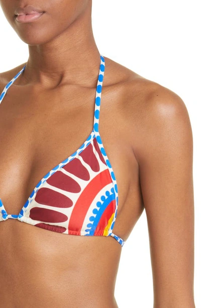 La Doublej Abstract Print Halterneck Bikini Top In Solar Placee