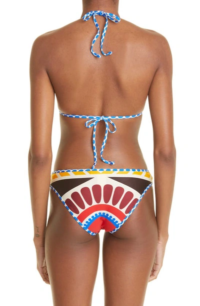 La Doublej Abstract Print Halterneck Bikini Top In Solar Placee