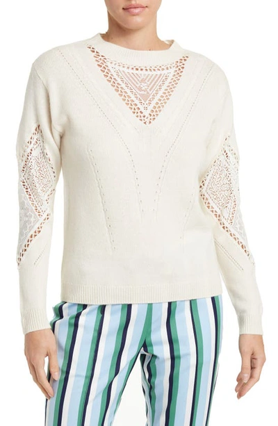 Shop Kobi Halperin Tabitha Wool Blend Sweater In Warm White