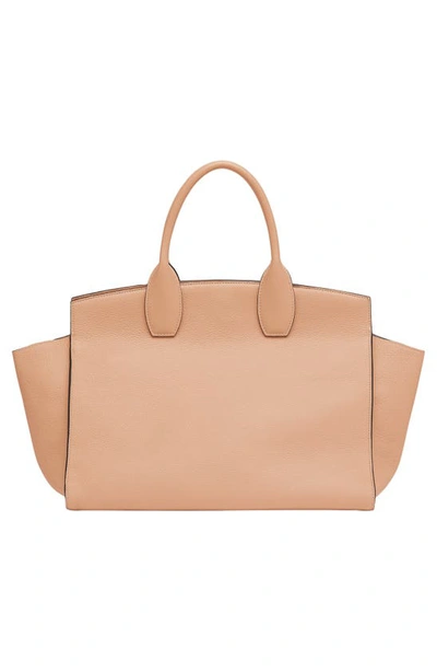 Shop Ferragamo The Studio Soft Leather Top Handle Bag In Amaretti
