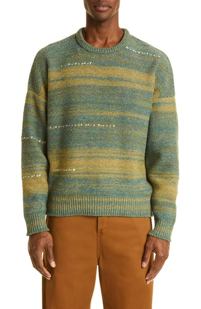 Amplus Oversize Gradient Wool Crewneck Sweater In Green