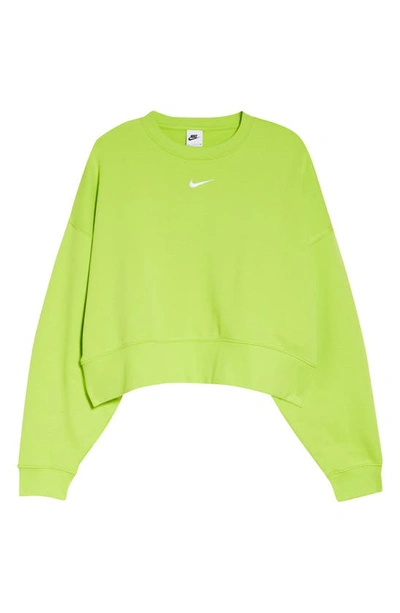 Shop Nike Sportswear Essential Oversize Sweatshirt In Atomic Green/ White