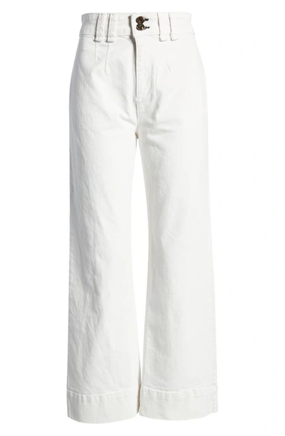 Shop Askk Ny Landlubber High Waist Straight Leg Ankle Jeans In Ivory