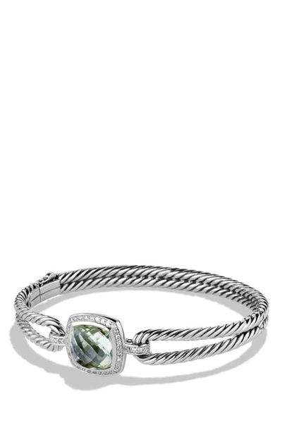 Shop David Yurman Albion Bracelet With Semiprecious Stone And Diamonds In Prasiolite