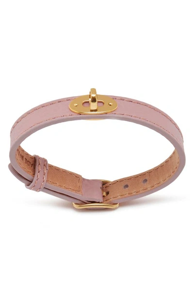 Shop Mulberry Bayswater Leather Bracelet In Powder Pink