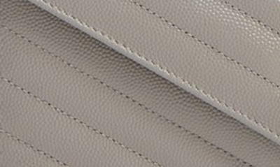 Saint Laurent Large Monogram Quilted Leather Wallet On A Chain In Oyster