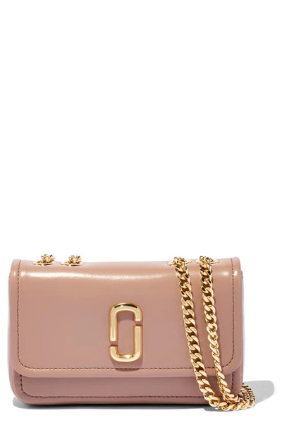 Shop Marc Jacobs The Glam Shot Mini Convertible Leather Crossbody Bag In Dusty Beige