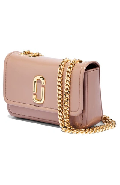 Shop Marc Jacobs The Glam Shot Mini Convertible Leather Crossbody Bag In Dusty Beige