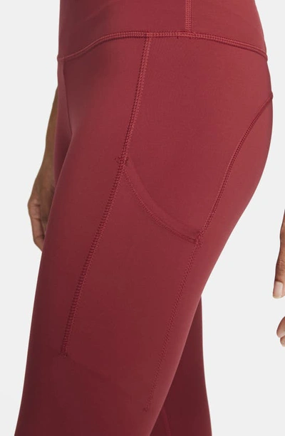 Shop Nike Epic Luxe Dri-fit Pocket Running Tights In Pomegranate