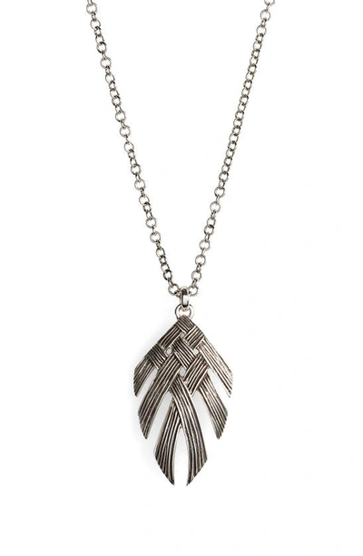 John Hardy Bamboo Woven Pendant Necklace In Silver